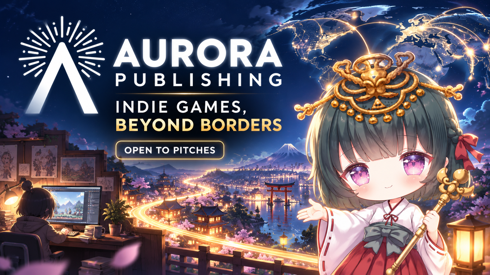Aurora Publishing: Indie Games, Beyond Borders official announcement artwork